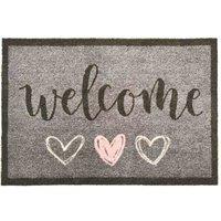 My Mat Nylon Indoor Pattern My Welcome Hearts 50X75, Grey