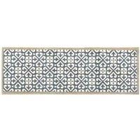 My Mat Nylon Indoor Pattern My Harlequin Tile Blue Runner 50X150, Blue