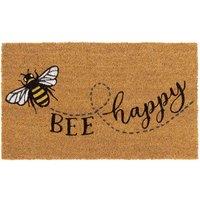 My Mat Printed Coir Bee Happy 45X75, Yellow