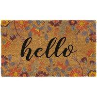 My Mat Printed Coir Floral Hello Doormat 45X75, Multi