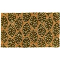 My Mat Printed Coir Green Leaves Doormat 45X75, Green