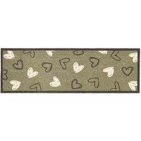 My Mat Nylon Indoor Pattern My Welcome Hearts Sage Runner 50X150, Green