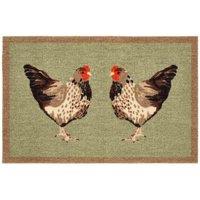 My Mat Nylon Indoor Pattern My Chickens 50X75, Green