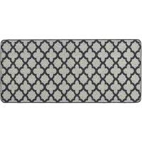 My Mat My Stain Resistant Moroccan Tile Charcoal 67X150, Grey