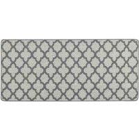 My Mat My Stain Resistant Moroccan Tile Silver 67X150, Grey