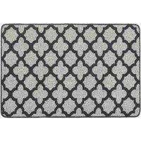 My Mat My Stain Resistant Moroccan Tile Charcoal 67X100, Grey