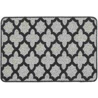 My Mat My Stain Resistant Moroccan Tile Charcoal 50X75, Grey