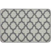 My Mat My Stain Resistant Moroccan Tile Silver 50X75, Grey