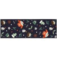 Floormatters Printed Loop Seasons Greetings 2Pcs 40X60 & 50X150, Blue