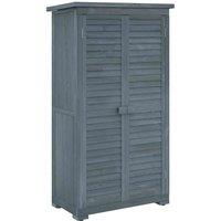 Outsunny Wooden Garden Storage Shed, 3 Shelves Tool Cabinet, Grey, Grey