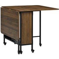 HOMCOM Mobile Drop Leaf Table Folding Kitchen Table Extendable Dining Table, Brown