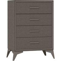 HOMCOM Chest of Drawers, 4 Drawer Fabric Dresser with Steel Frame Brown, Brown