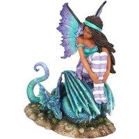 Something Different 16Cm Dragon Perch Fairy Figurine By Amy Brown, Blue