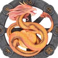 Something Different Litha Dragon Resin Wall Plaque By Anne Stokes, Yellow