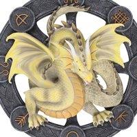 Something Different Mabon Dragon Resin Wall Plaque By Anne Stokes, Yellow