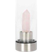 Something Different Rose Quartz Purifying Glass Water Bottle, Pink