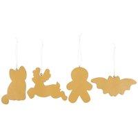 Something Different Set Of 4 Creepy Skeleton Cookie Ornaments, Brown