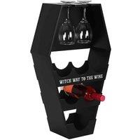 Something Different Coffin Wine Shelf, Black