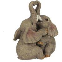Something Different Elephant Embrace Elephant Couple Ornament, Grey