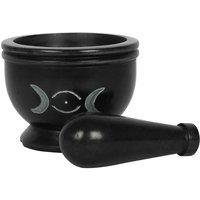 Something Different Soap Stone Triple Moon Pestle And Mortar, Black