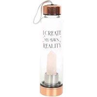 Something Different Rose Quartz Create My Own Reality Glass Water Bottle, Pink