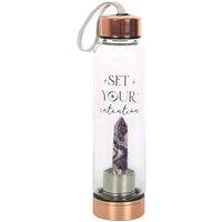 Something Different Amethyst Set Your Intention Glass Water Bottle, Purple
