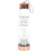 Something Different Clear Quartz Body And Soul Glass Water Bottle, Gold