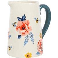 Something Different 17Cm Bee-utiful Floral Ceramic Flower Jug, White