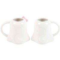 Something Different Mr And Mrs Boo Ghost Shaped Mug Set, White