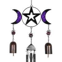 Something Different Triple Moon Windchime With Bells, Purple