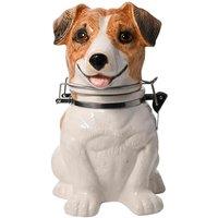 Best Of Breed Jack Russell Biscuit Barrel, White