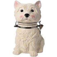 Best Of Breed West Highland Terrier Biscuit Barrel, White