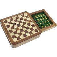 Harvey Makin Magnetic Chess Board With Drawer, Brown