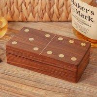 Harvey Makin Dominoes In Wooden Box, Brown