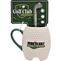 Harvey Makin Golf Ball Mug & Putter Pen Set 'born To Golf', White