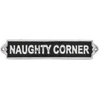 Harvey Makin Sign - Naughty Corner, Silver