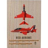 Raf Wood Effect Wall Plaque - Red Arrows, Brown