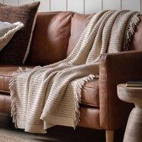 Crossland Grove Side Fringe Throw Cream 1300X1700Mm