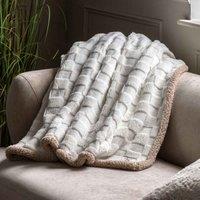 Crossland Grove Oakley Checked Sherpa Throw Cream 1400X1800Mm