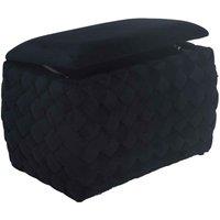 Artemis Home Plumeo Velvet Storage Ottoman - Black, Black