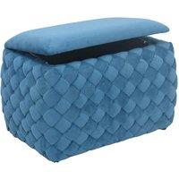 Artemis Home Plumeo Velvet Storage Ottoman - Blue, Blue