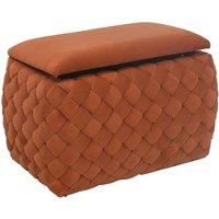 Artemis Home Plumeo Velvet Storage Ottoman - Orange, Orange
