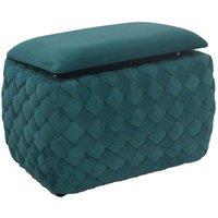 Artemis Home Plumeo Velvet Storage Ottoman - Dark Green, Green