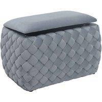 Artemis Home Plumeo Velvet Storage Ottoman - Grey, Grey