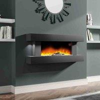 Garden Sanctuary 52 Inch 2000W Black Multifunctional Electric Fireplace With Wooden Mantel, Black