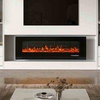 Garden Sanctuary 60 Inch 1800W Black Wall Mounted Electric Fireplace With Touch Screen, Black