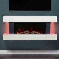 Garden Sanctuary 52 Inch 2000W White Multifunctional Electric Fireplace With Wooden Mantel, White