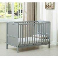 MCC Orlando Grey Wooden Baby Cot Bed With Mattress, Grey