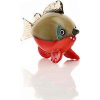 Objets d'art Objets D'art Miniature Glass Figurine - Grey & Orange Fish