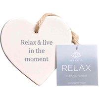 Serenity Small Handmade Ceramic Plaque - Relax